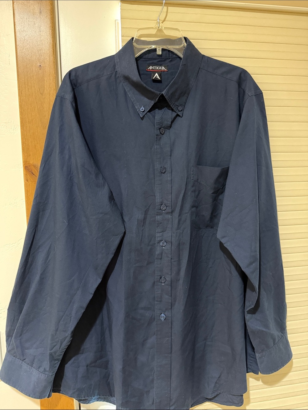 Antigua Men's Dark Navy Button-Up Dress Shirt